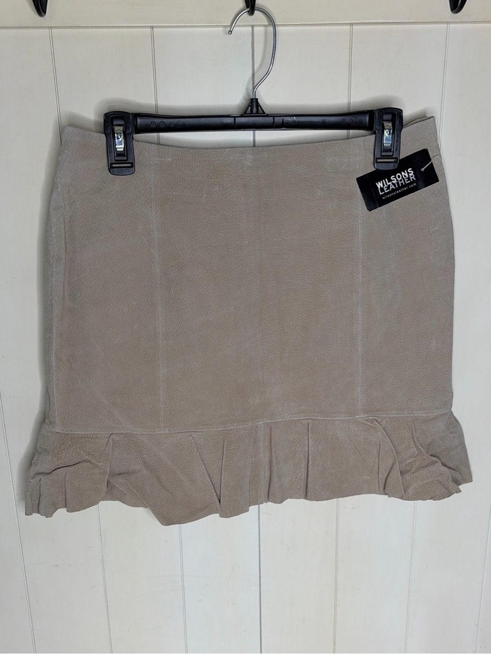 Wilson Leather Skirt Suede Beige Tan - Size 10 - Vintage New *READ*